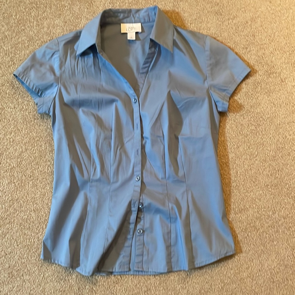 Women’s Blue Half Sleeve Collard TShirt